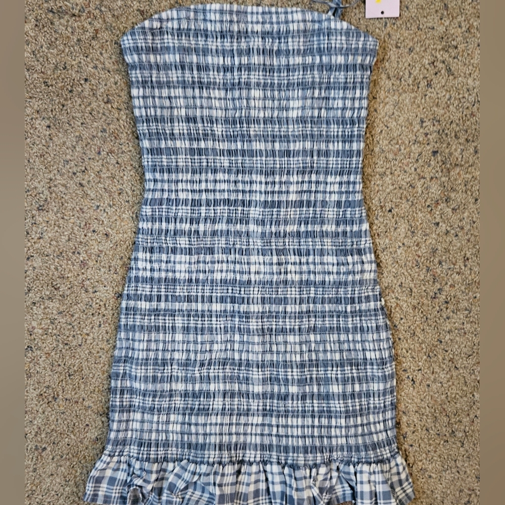 Wild Fable Strapless Blue and White Dress